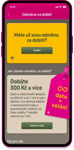 Dobijte kredit a užijte si odměnu. - T-Mobile.cz